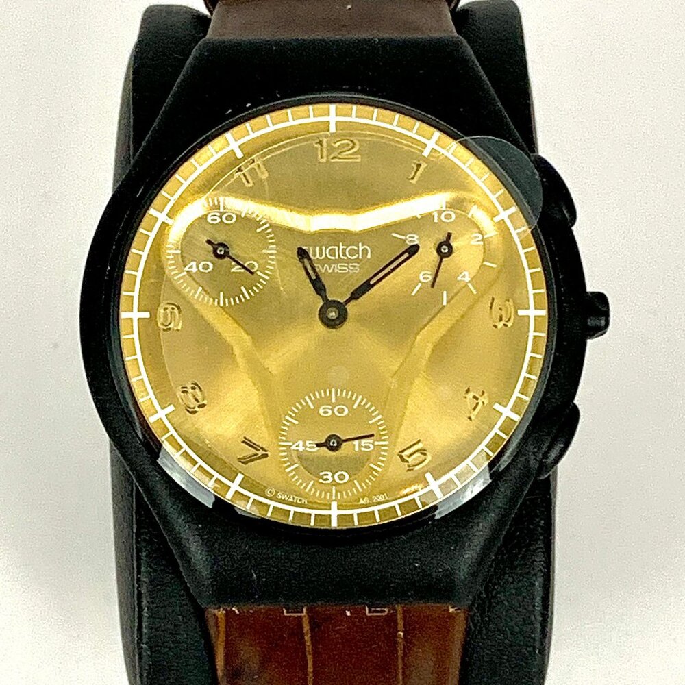 Designer Swatch 40th Anniversary James Bond 007 "Golden Eye" Watch #SUYB102 2002